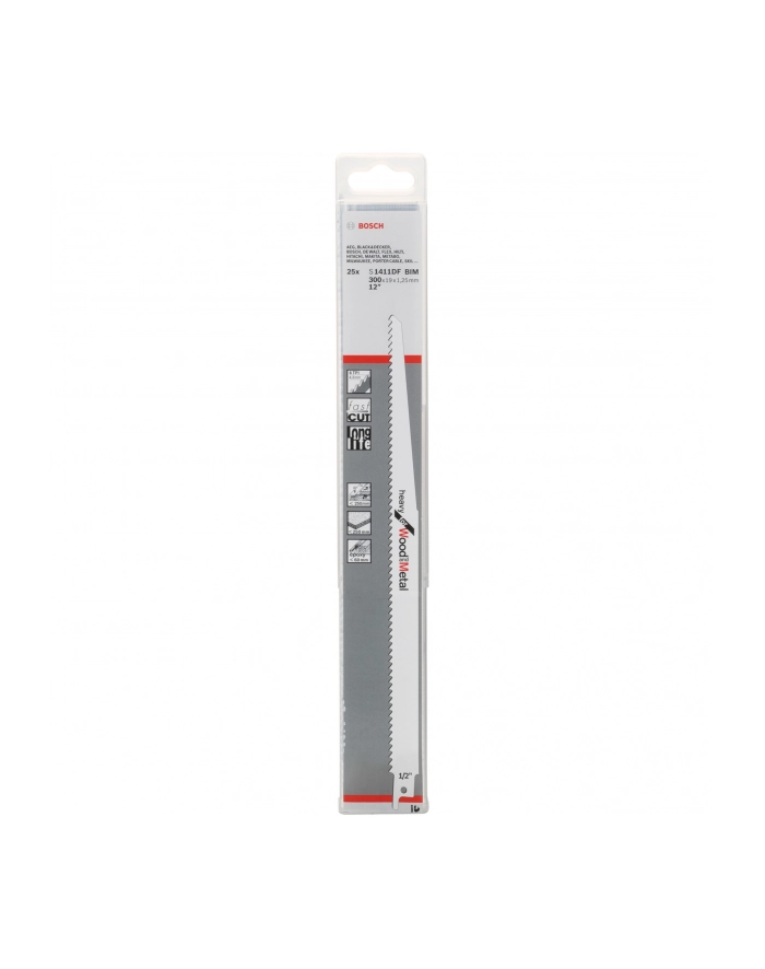 bosch powertools Bosch sabre saw blade S 1411 DF Heavy for Wood and Metal, 25 pieces (length 300 mm) główny