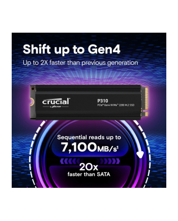 crucial Dysk SSD P310 1TB M.2 NVMe PCIe 4.0 2280 radiator