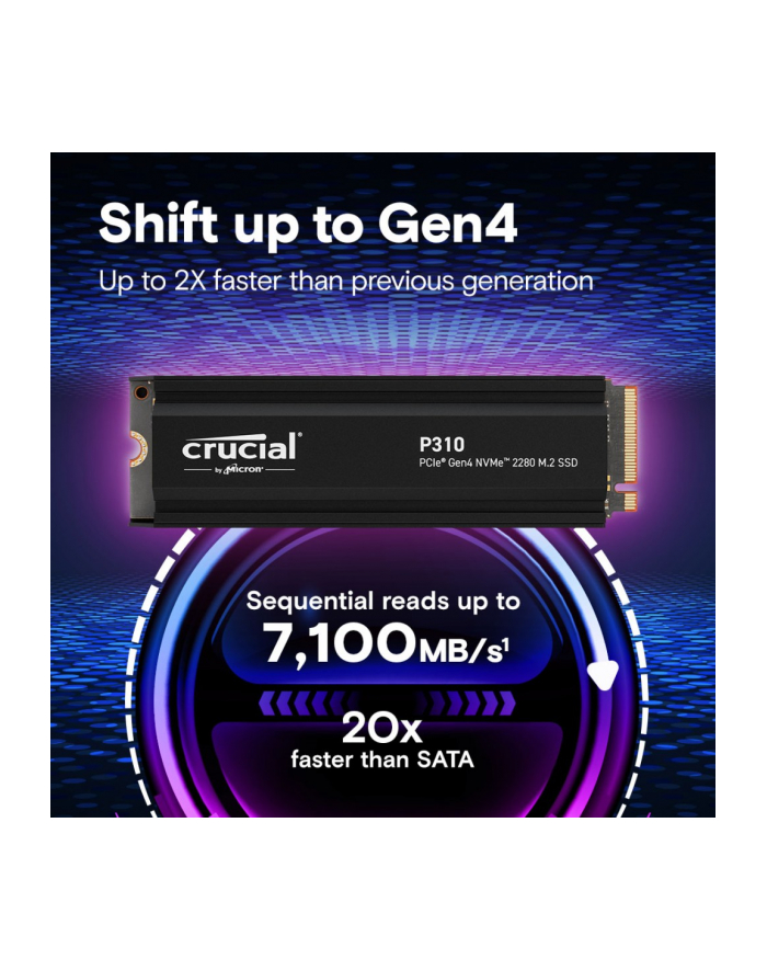 crucial Dysk SSD P310 1TB M.2 NVMe PCIe 4.0 2280 radiator główny