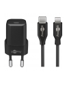 goobay Apple Lightning / USB-C PD charging set nano 20 watts, charger (black, 1 meter cable, PD) - nr 1