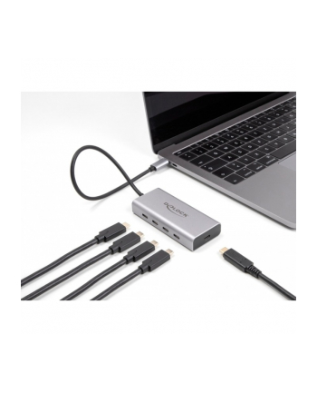 DeLOCK DeLock USB 10 Gbps USB Type-C Hub with 4 x USB Type-C + 1 x USB Type-C PD 85 Watt, USB hub (gray)