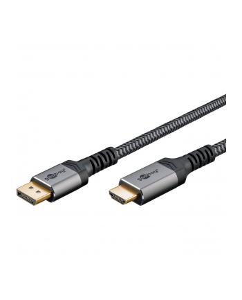 goobay Plus DisplayPort > HDMI adapter cable, 4K @ 60Hz (gray, 5 meters)