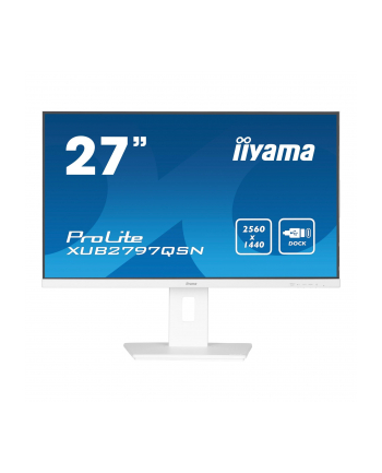 iiyama Monitor 27 '' XUB2797QSN-W2 IPS,QHD,USB-c Dock,HDMI,DP,PD-65W,2x2W, 4xUSB(3.2),300cd/m2,80M:1,sRGB:99%/5y/