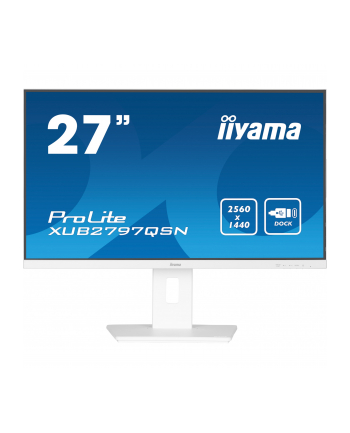 iiyama Monitor 27 '' XUB2797QSN-W2 IPS,QHD,USB-c Dock,HDMI,DP,PD-65W,2x2W, 4xUSB(3.2),300cd/m2,80M:1,sRGB:99%/5y/