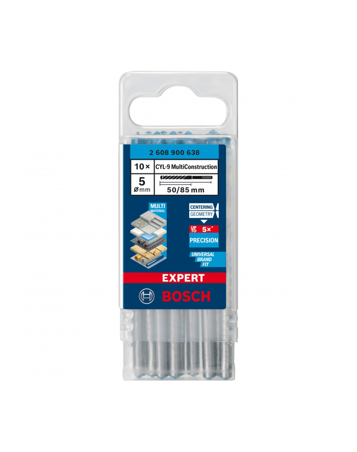 bosch powertools Bosch Expert CYL-9 MultiConstruction drill bits, 5mm, 10 pieces (working length 50mm) główny