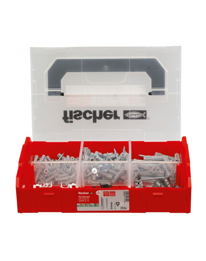 fischer FixTainer SX Plus dowel and screw box (light grey, 212 pieces, with screws and hooks) główny