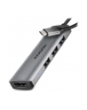 axagon HMC-H3A Wieloportowy hub USB 4in1, 5Gbps, 3x USB-A (2x USB2.0, 1x USB3.0) + HDMI 4K/30Hz, metal, 15cm USB-C kabel - nr 15