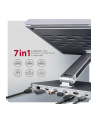 axagon HMC-STND Stojak z wieloportowy hub Aluminiowy 7in1, 5Gbps, do 10'-16' '' laptopów, nastawny, 3x USB-A, HDMI 4K/60Hz, GLAN, PD 100W, 60cm USB-C kabel - nr 26