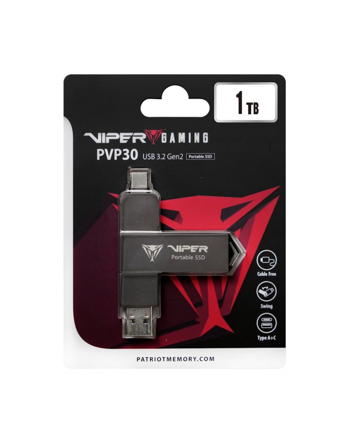 patriot Dysk zewnętrzny SSD 1TB PVP30 Duo Compact 1000/1000 MB/s USB 3.2 USB-C główny