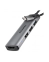 axagon HMC-H3A Wieloportowy hub USB 4in1, 5Gbps, 3x USB-A (2x USB2.0, 1x USB3.0) + HDMI 4K/30Hz, metal, 15cm USB-C kabel - nr 31