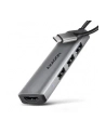 axagon HMC-H3A Wieloportowy hub USB 4in1, 5Gbps, 3x USB-A (2x USB2.0, 1x USB3.0) + HDMI 4K/30Hz, metal, 15cm USB-C kabel - nr 35