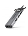 axagon HMC-H3A Wieloportowy hub USB 4in1, 5Gbps, 3x USB-A (2x USB2.0, 1x USB3.0) + HDMI 4K/30Hz, metal, 15cm USB-C kabel - nr 36