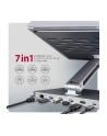 axagon HMC-STND Stojak z wieloportowy hub Aluminiowy 7in1, 5Gbps, do 10'-16' '' laptopów, nastawny, 3x USB-A, HDMI 4K/60Hz, GLAN, PD 100W, 60cm USB-C kabel - nr 28