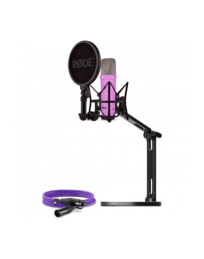 Rode Microphones NT1 Signature +XLR cable+Desktop Studio Arm, microphone (purple, bundle) główny