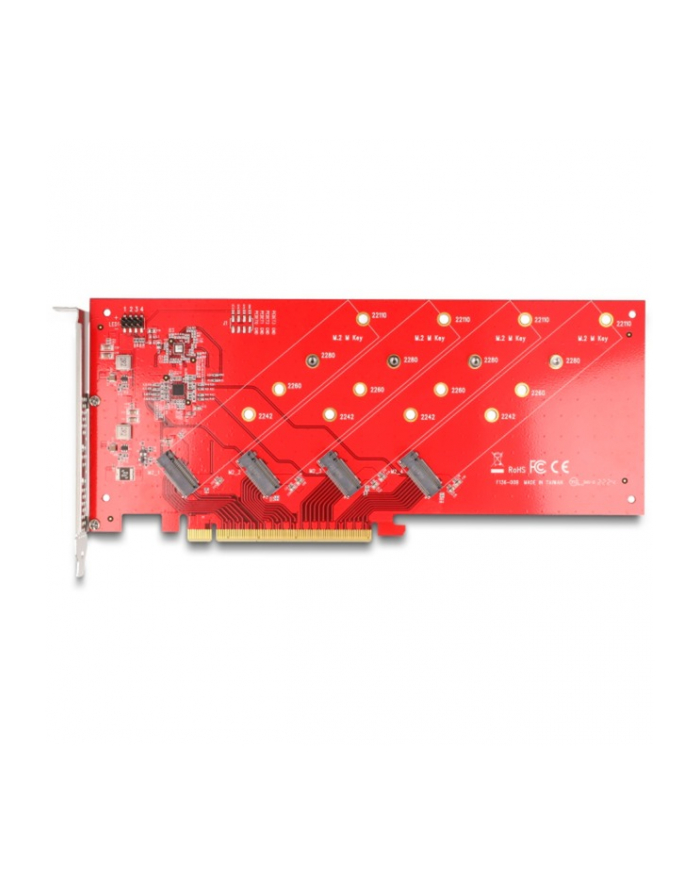 DeLOCK PCI Express x16 card to 4x internal NVMe M.2 Key, interface card główny