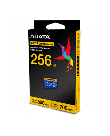 ADATA Premier Extreme microSDXC 256 GB, memory card (blue/yellow, SD Express, UHS-I U3, Class 10, V30)