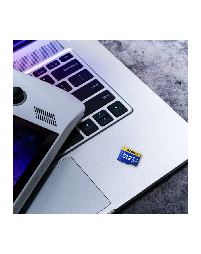 ADATA Premier Extreme microSDXC 512 GB, memory card (blue/yellow, SD Express, UHS-I U3, Class 10, V30) główny