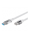 goobay Ethernet cable USB-A 3.2 Gen1 plug > RJ-45 plug, LAN adapter (BIAŁY, 2 meters, braided textile sheath) - nr 7