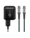 Goobay USB-C charging set, PD, 65 watts, USB-C textile cable (black, 1x USB-C PD, GaN, 1 meter cable) - nr 1