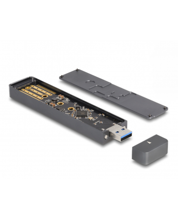 DeLOCK External Enclosure M.2 NVMe PCle SSD, SATA SSD, Drive Enclosure (grey, with USB Type A connector) nr 2