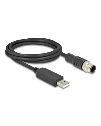 DeLOCK M12 serial connection cable with FTDI chipset (black, 1.8 meters)