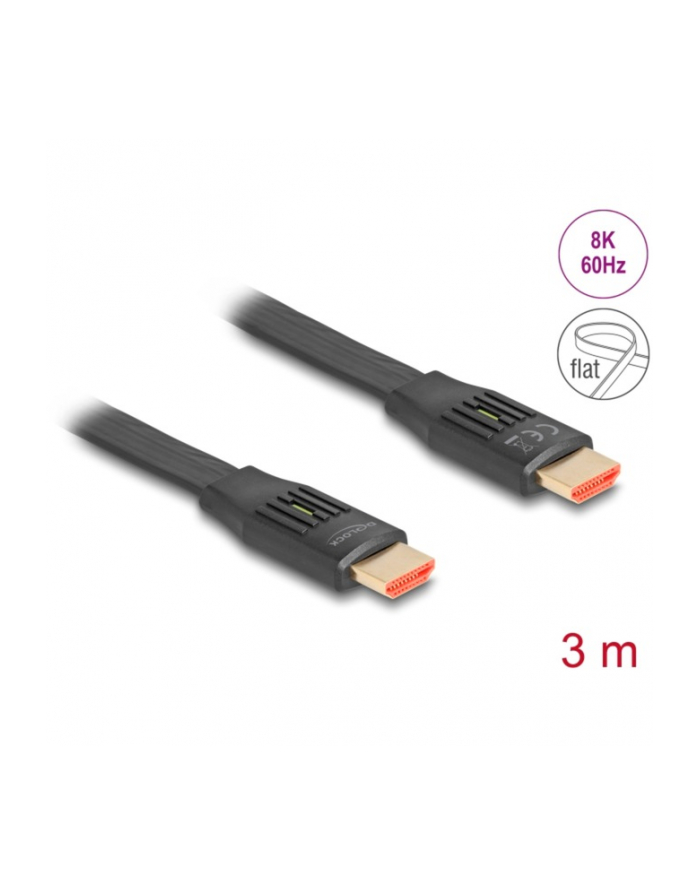 DeLOCK High Speed HDMI Ribbon Cable 48 Gps 8K 60Hz (black, 3 meters) główny