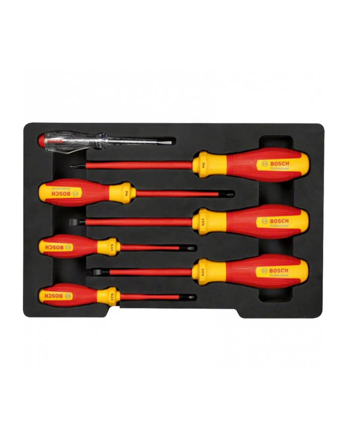 bosch powertools Bosch VDE screwdriver set PH/SL Professional, 7-piece (red/yellow, 6 VDE screwdrivers, phase tester SL3) główny