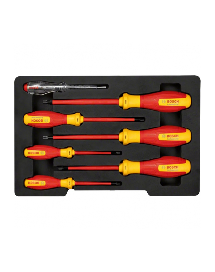bosch powertools Bosch VDE screwdriver set TX Professional, 7-piece (red/yellow, 6 VDE screwdrivers, phase tester SL3) główny