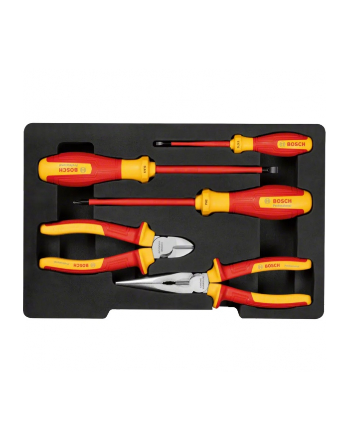 bosch powertools Bosch VDE tool set mixed, 5 pieces (red/yellow, side cutters, needle-nose pliers, 3 screwdrivers) główny