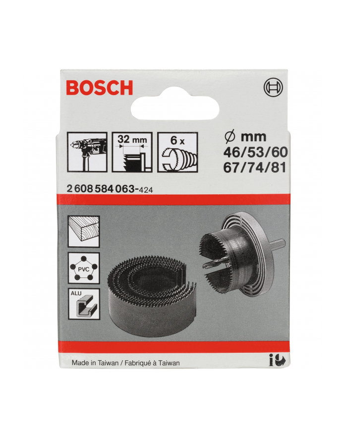 bosch powertools Bosch hole saw set,  46-81mm, for aluminium (6 pieces, working length 32mm) główny