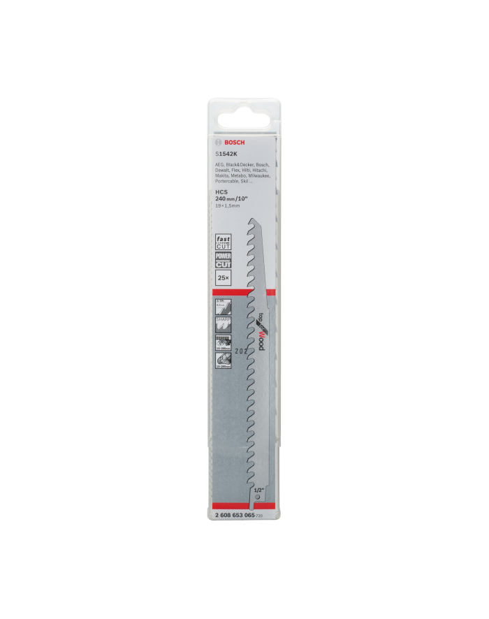 bosch powertools Bosch sabre saw blade S 1542 K Top for Wood, 25 pieces (length 240 mm) główny