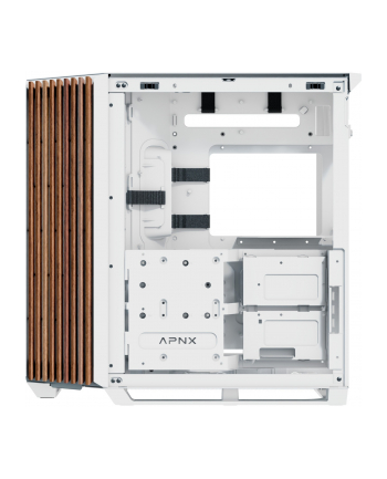 APNX V1-W-WT-v1, Tower case (BIAŁY/wood, tempered glass x 2)