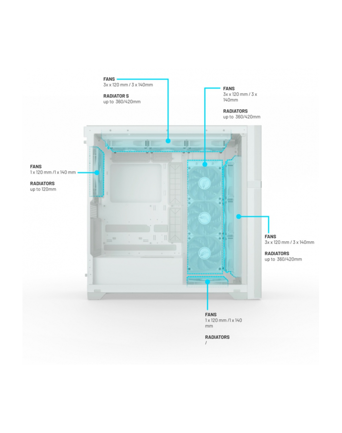 Valkyrie VK02 Lite, tower case (BIAŁY, tempered glass) główny