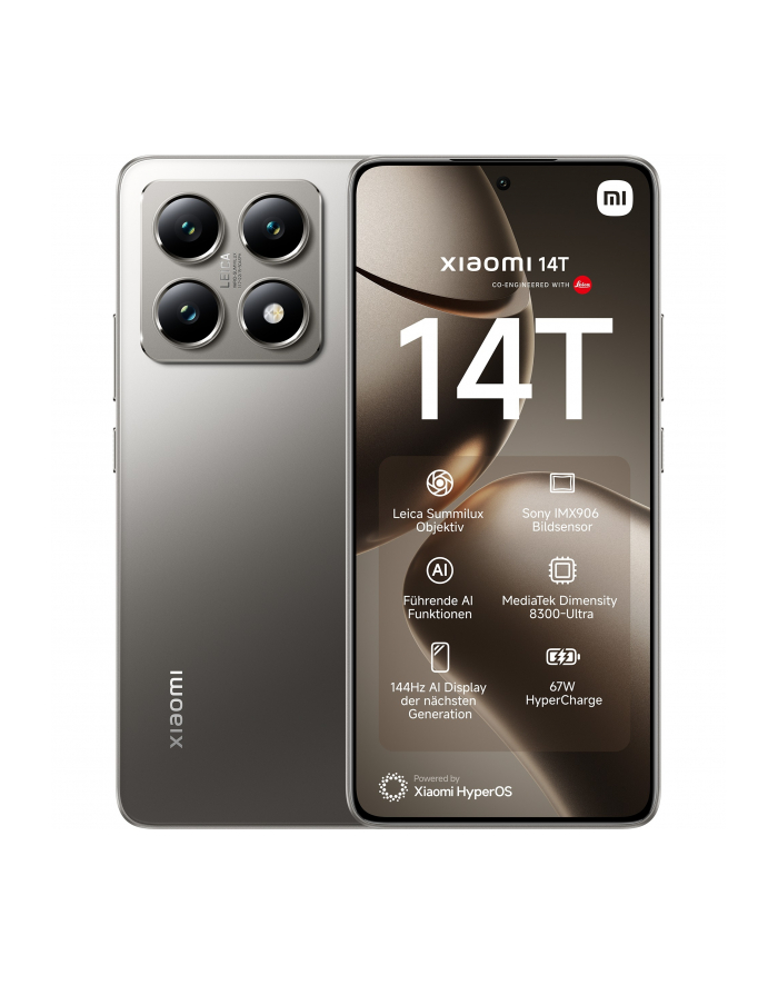 Xiaomi 14T - 6.67 - 256GB, Mobile Phone (Titan Gray, 5G, 12GB LPDDR5X) główny