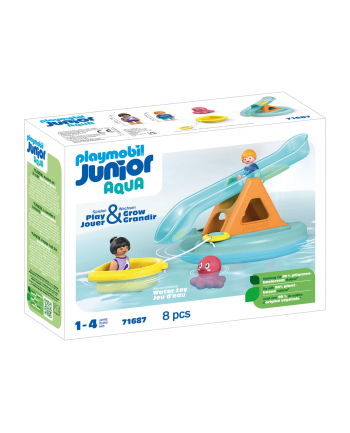 PLAYMOBIL 71687 Junior Aqua: Bathing island with water slide, construction toy
