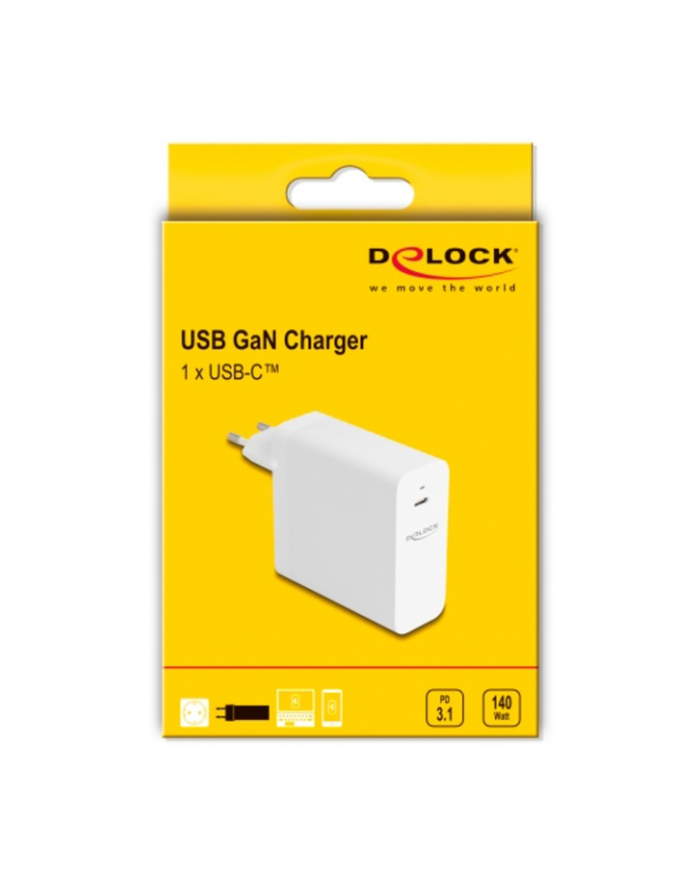 DeLOCK USB GaN charger 1x USB-C, 140 Watt (BIAŁY, PD 3.1) główny