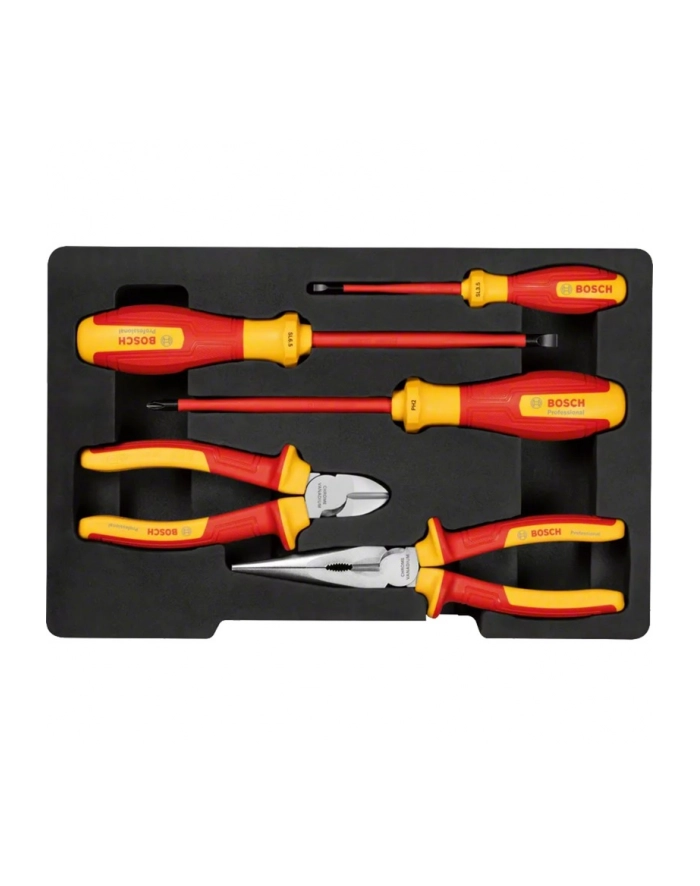 bosch powertools Bosch VDE tool set mixed, 5 pieces (red/yellow, side cutters, needle-nose pliers, 3 screwdrivers) główny