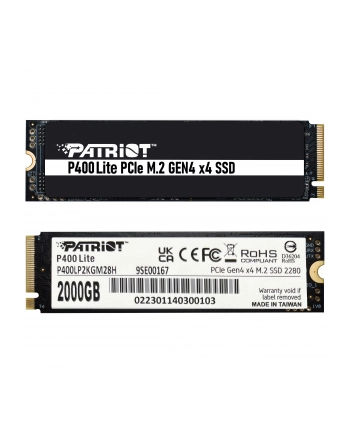 patriot memory Dysk SSD Patriot P400 Lite 2TB M2 2280 PCI-E x4 Gen4 NVMe (P400LP2KGM28H)