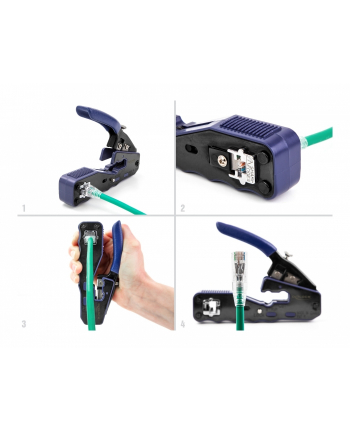 DeLOCK Crimping pliers for 8P/ RJ45 MODULARNY plugs, crimping pliers (black/blue, with blade and stripper (Easy-Connect))