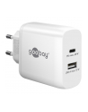 goobay USB-C dual fast charger, PD, GaN, 65 watts (BIAŁY, 1x USB-C, 1x USB-A, Power Delivery) - nr 1