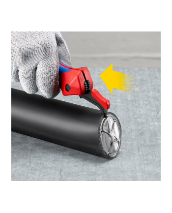 KNIPEX stripping knife 16 50 145 SB, stripping/stripping tool (red/blue, with ratchet function)
