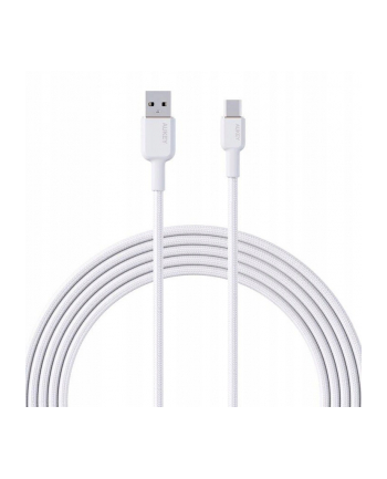 aukey CB-NAC1 White nylonowy kabel USB C - USB A | 1m | 3A | 60W PD | 20V