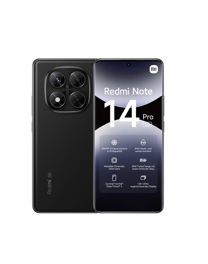 Smartfon Xiaomi Redmi Note 14 Pro 5G 8/256GB Midnight Black główny