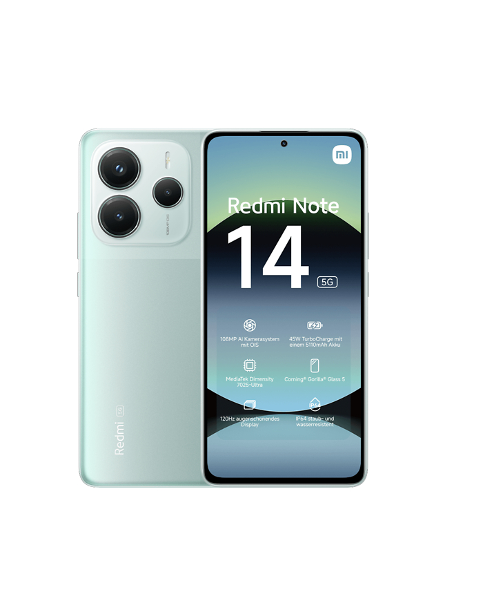Smartfon Xiaomi Redmi Note 14 5G 8/256GB Coral Green główny