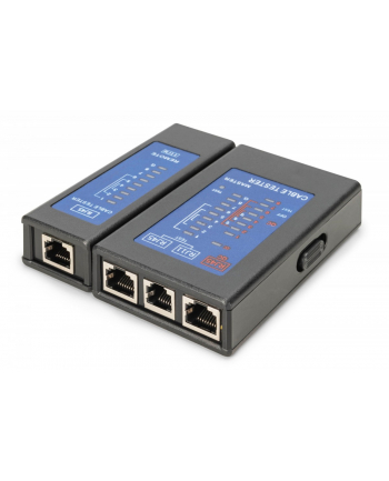 digitus Tester kabli sieciowych i komunikacyjnych LED, kat.5e-kat.6A, (RJ45, RJ12, RJ11), Auto-Scan z PoE