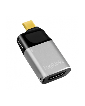 LOGILINK CUA0203 Adapter USB typu C C/M na HDMI-A+USB-C 4K PD aluminium czarny/szary