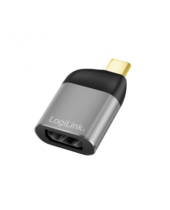 LOGILINK CUA0204 Adapter USB typu C USB-C/M na DP/F 8K aluminium czarny/szary