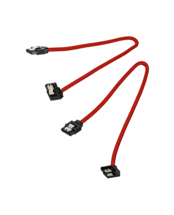 CORSAIR Premium Sleeved SATA Data Cable Set with 90degree Connectors Red 30cm nr 2