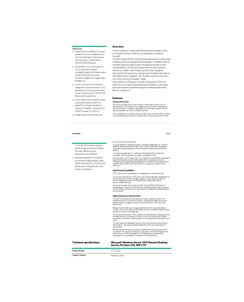 hewlett packard enterprise HPE Microsoft Windows Server 2025 Remote Desktop Service 50 Users CAL WW LTU