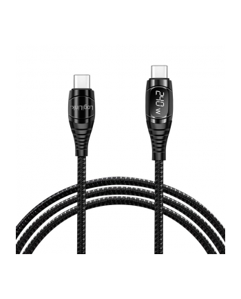LOGILINK CU0181 Kabel USB 2.0 Type-C C/M na USB-C/M E-mark PD wyświetlacz czarny 1m